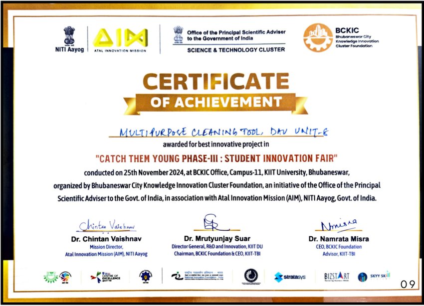 Certificate of Achievement - Catch Them Young Phase-III Student Innovation Fair